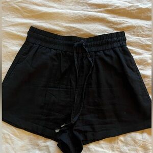 Zara Black Linen Shorts